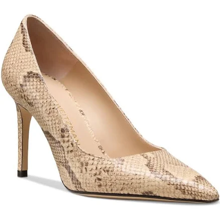 Stuart Weitzman Women's Stuart Power Snake-Embossed Leather Pumps