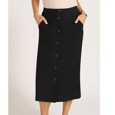 Matty M Women's Button Front Midi Skirt