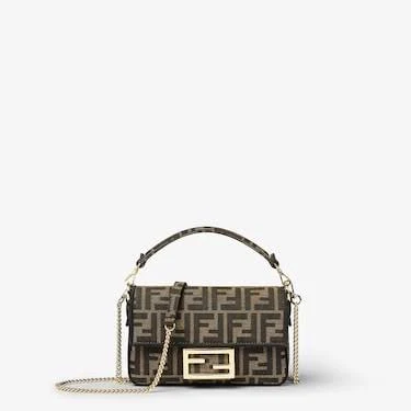 Fendi Women's Baguette Mini FF Jacquard Crossbody Bag