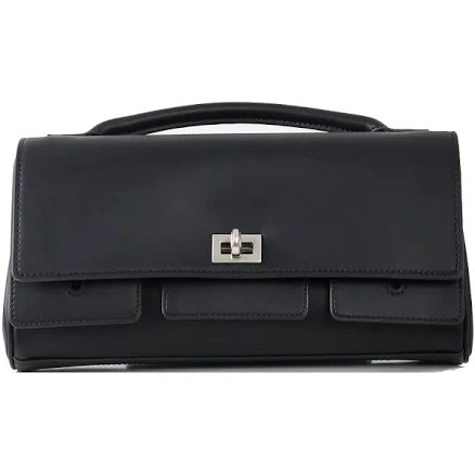 Leather Baguette Buckle Crossbody Bag