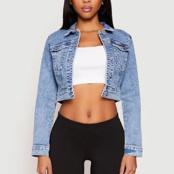 WAX Women's Cropped Denim Jacket