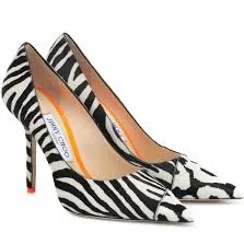 Love 100 Mixed Print Calf Hair Pointed-toe Pumps In Zebra Print Calf Hair