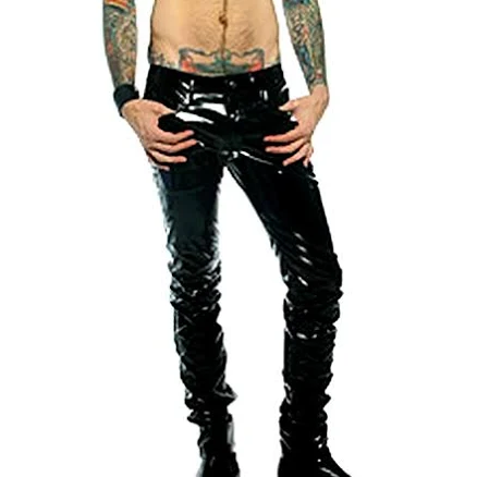 Skinny PVC Vinyl Stretch Jeans-Bottoms-Lip Service