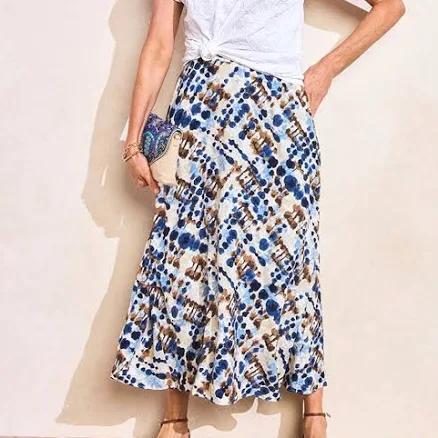 Chico's Women's Faux Silk Maxi Skirt