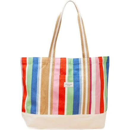 Joules Women's Promenade Multi Stripe Canvas Tote Bag