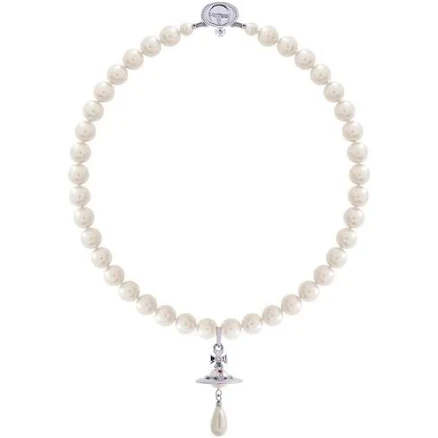 Vivienne Westwood One Row Pearl Drop Choker Necklace