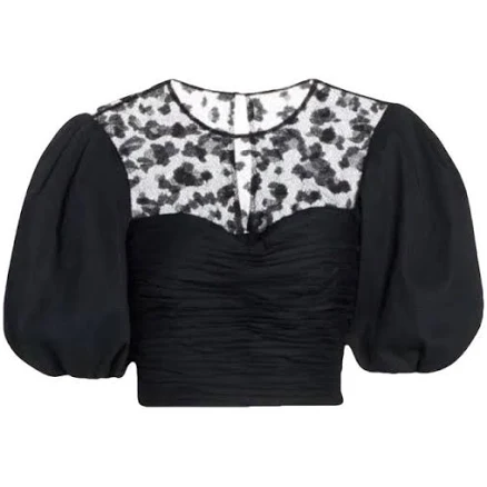 Amur Women's Tiana Bubble-Sleeve Cropped Blouse