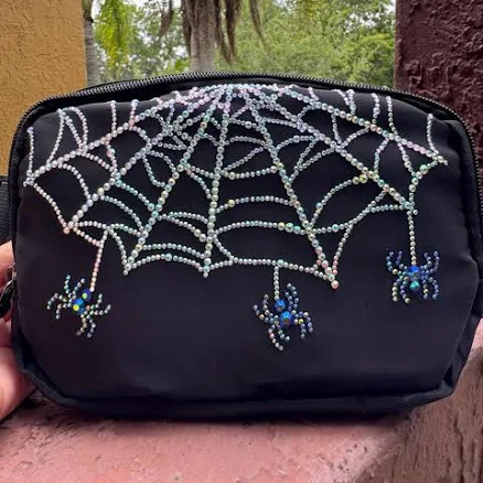Sparkly Crystal Spider Web Purse
