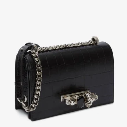 Alexander McQueen Women's High Shine Crocodile-Embossed Leather Satchel Bag
