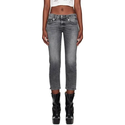 R13 Women's Boy Cropped Distressed Jeans