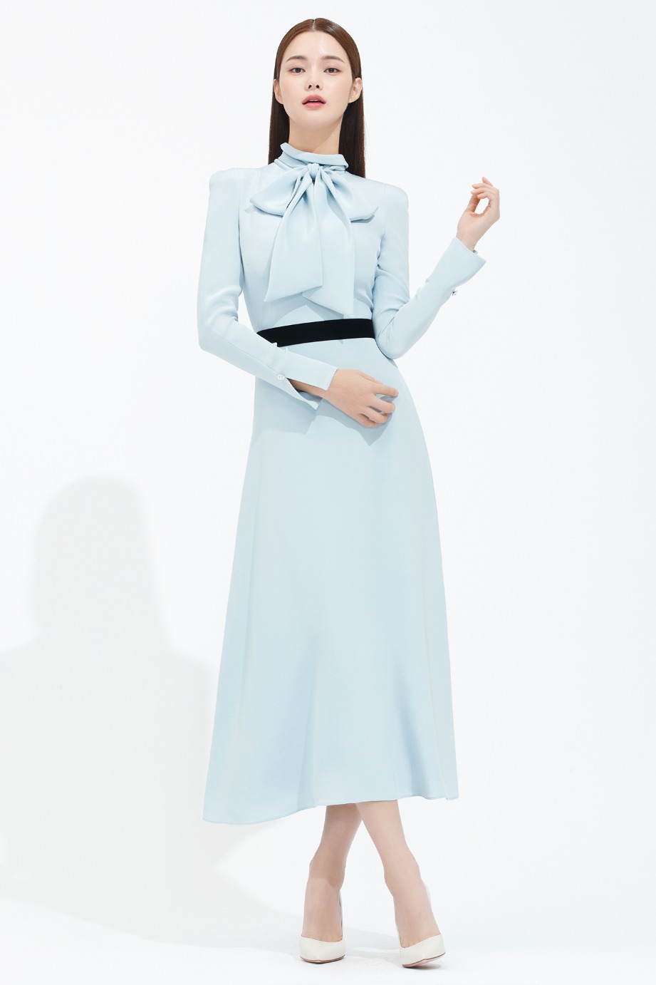 Silk Tie Flare Dress