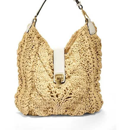 Leonie Medium Raffia Hobo Bag