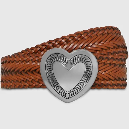 Woven Heart Buckle Belt