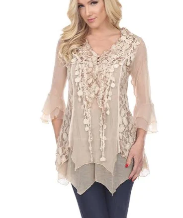 Beautiful Boho bohemian bolero blouse ruffles & lace Vintage inspired 5-colors SM-3X