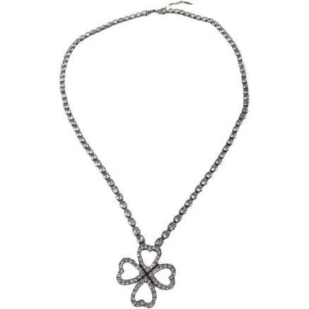 Saint Laurent Crystal Clover Long Necklace 40-42cm