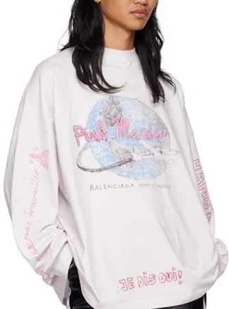 Balenciaga Pink Martini Limited Edition T-Shirt in White, Men's (Size Xl)