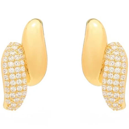 St. Moran Cubic Zirconia Pavé Drop Earrings in Gold
