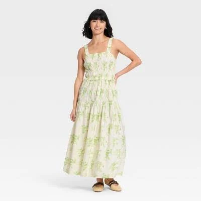 Universal Thread Women's Smocked Maxi A-Line Dress