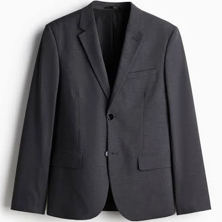 H&M Men's Skinny Fit Single-Breasted Jacket
