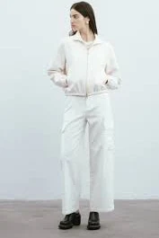 Silk-Wool Tailored Jacket - M / White Lux