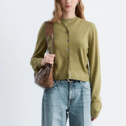 & Other Stories Cropped Cashmere Cardigan