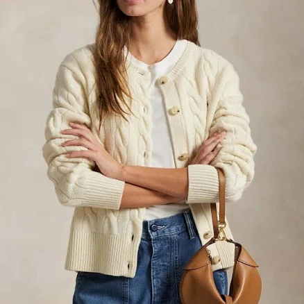 Polo Ralph Lauren Women's Cable-Knit Wool-Cashmere Cardigan