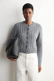Cable-Knit Merino Wool Cardigan