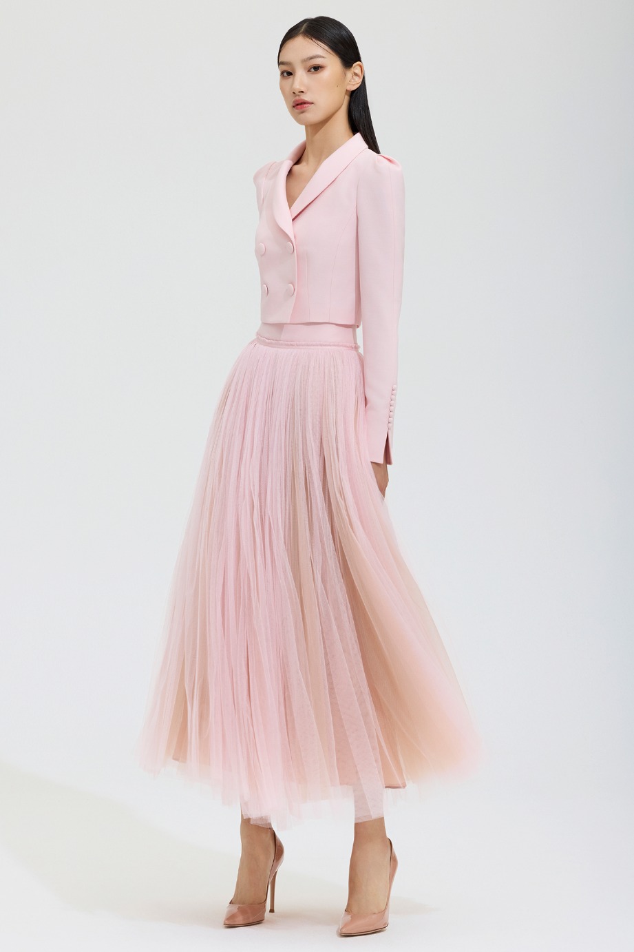 Wool Silk York Tulle Skirt
