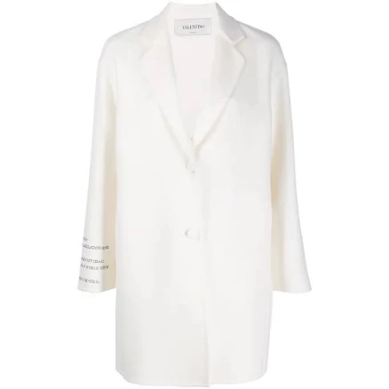 Valentino Garavani Women's Compact Drap Coat with Poetry Detailing