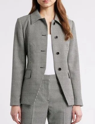 Tahari Women's Greta Check Wool-Blend Blazer