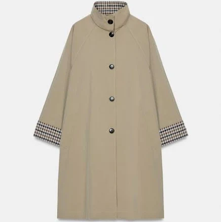 Zara Oversized Plaid Trench Coat