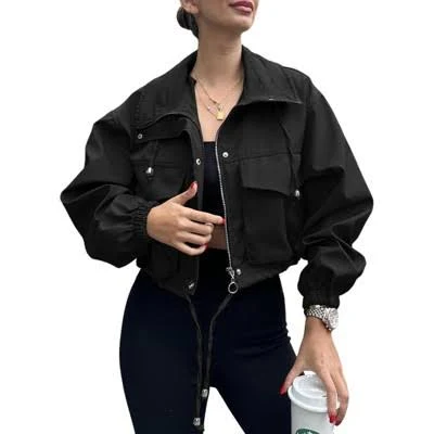Imily Bela Women's Cropped Oversized Utility Anorak Coat
