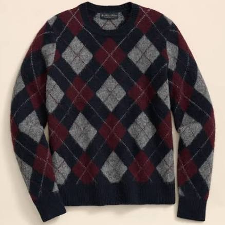 Brooks Brothers Men's Brushed Wool Argyle SweaterBrooks Brothers Men's Brushed Wool Argyle Sweater