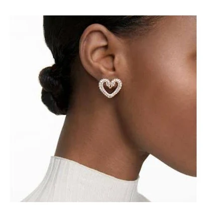 Swarovski Una Stud Earrings White Plated