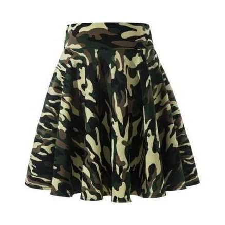 Women's Stretch Waist Pleated Mini Skirt