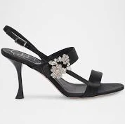 Roger Vivier 85mm Mini Bouquet Satin Slingback Sandals
