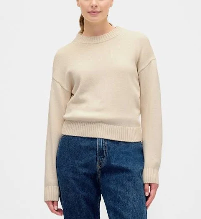 Gap Factory Women's Relaxed Cropped Crewneck Sweater