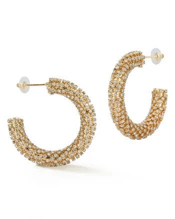 SPHERA MILANO Pavé Crystal Hoop Earrings