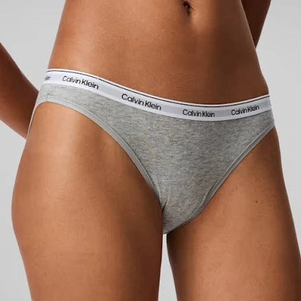 Calvin Klein Women's Modern Logo Bikini Underwear QD5044 - Grey Heather - Size M