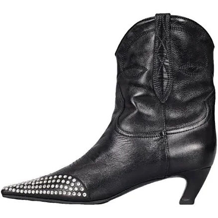 Khaite Black Dallas Ankle Boots