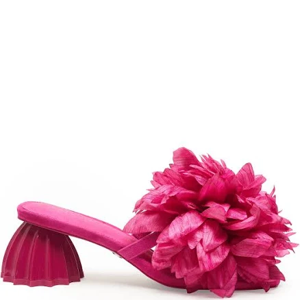 Cecelia New York Dahlia Flower Statement Slide Sandal