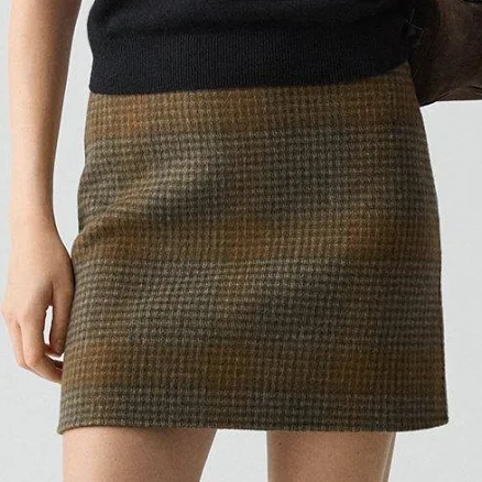 Theory Women's Plaid Wool-Cashmere Mini Skirt