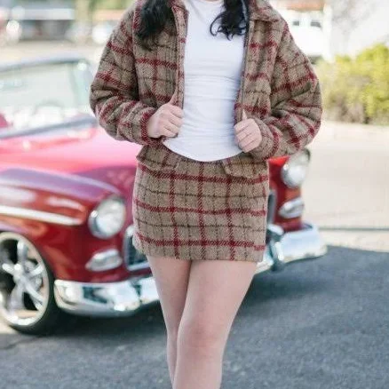 Wool Plaid Mini Skirt