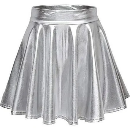 Women's Metalic Liquid Faux Leather Mini Skirt
