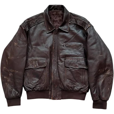 Rare Vintage 00s Giova A-2 Type Leather Flight Bomber Jacket