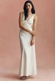 Reformation Pernille Sleeveless V-Neck Silk Maxi Dress