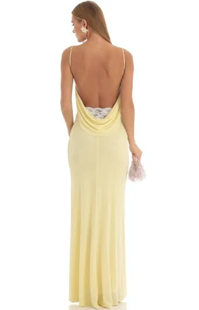 Lace Open Back Maxi Dress