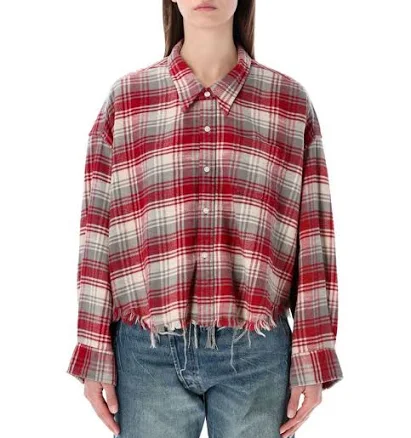 R13 Plaid Shirt with frayed hem