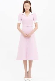 Silk Satin Collar Tweed Dress
