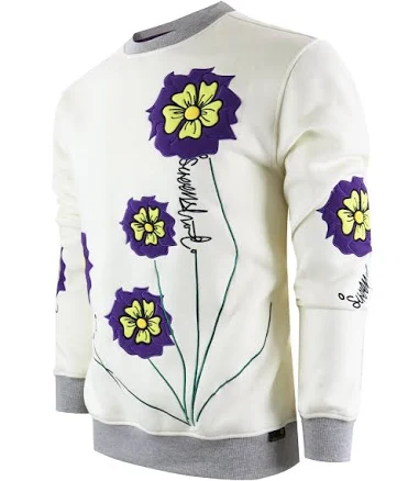 FLOWER EMB CREW NECK Fleece Shirt